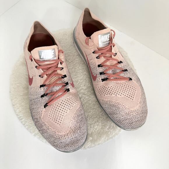 Nike Flyknit Racer Shoes Womens Size 12 Pink‎ Gray Lightweight Running Sneakers - Picture 5 of 11